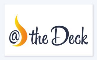 Logo for at the deck with a flame icon