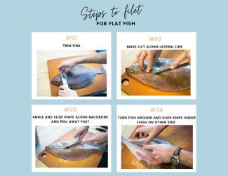 Step by step guide for how to filet a flat fish
