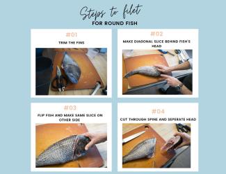 Step by step guide for how to filet a round fish