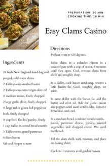 Recipe for easy clams casion
