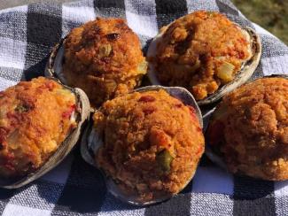 Stuffed quahogs from Macray's Seafood in Tiverton