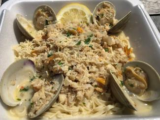  Clams linguine from Macray's Seafood in Tiverton